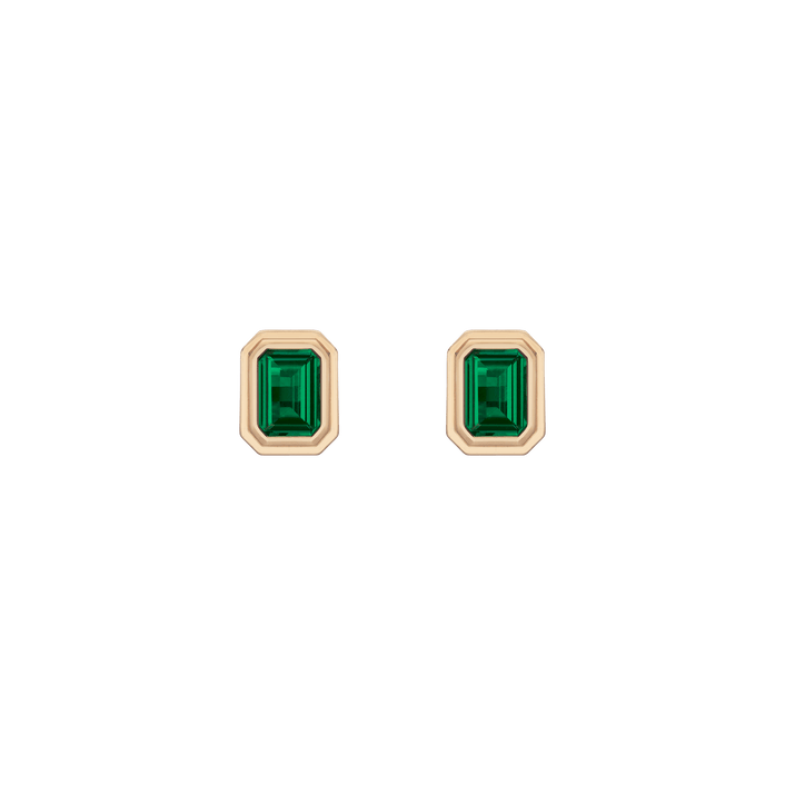 Lab Grown Emerald Heirloom Stud Earrings