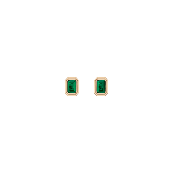 Mini Lab Grown Emerald Heirloom Stud Earrings