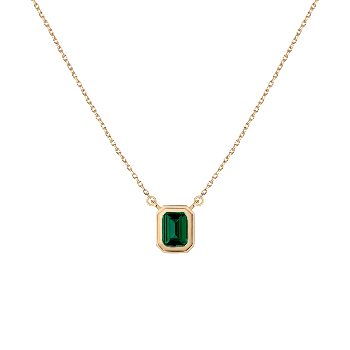 Emerald Heirloom Necklace Vermeil 14k 18k Yellow Gold First