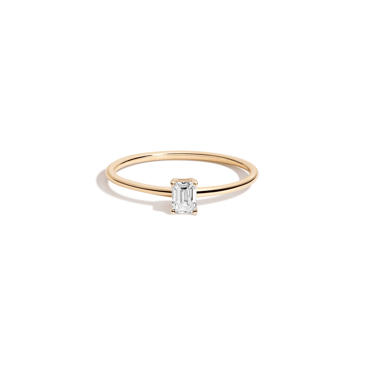 Emerald Lab Grown Diamond Ring 14k 18k Yellow Gold First