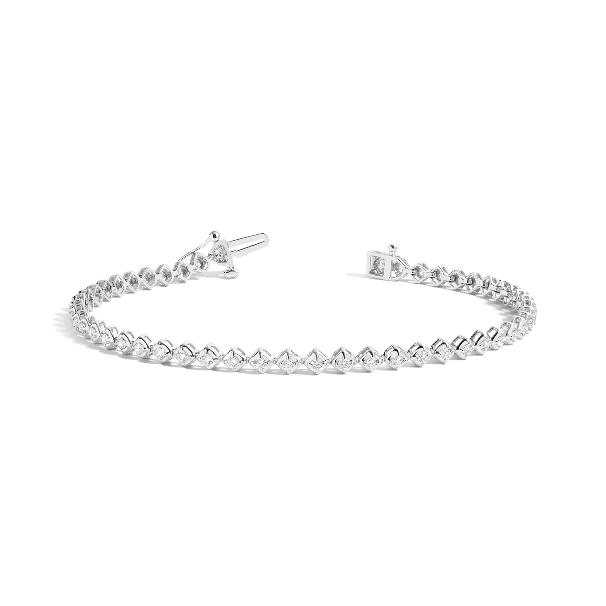 Petite Lab Grown Diamond Tennis Bracelet 14k White Gold 6.5in 7in 7.5in First