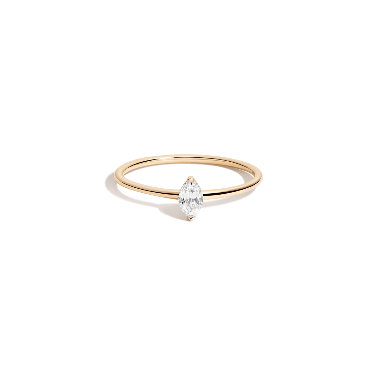 Marquise Lab Grown Diamond Ring 14k 18k Yellow Gold First