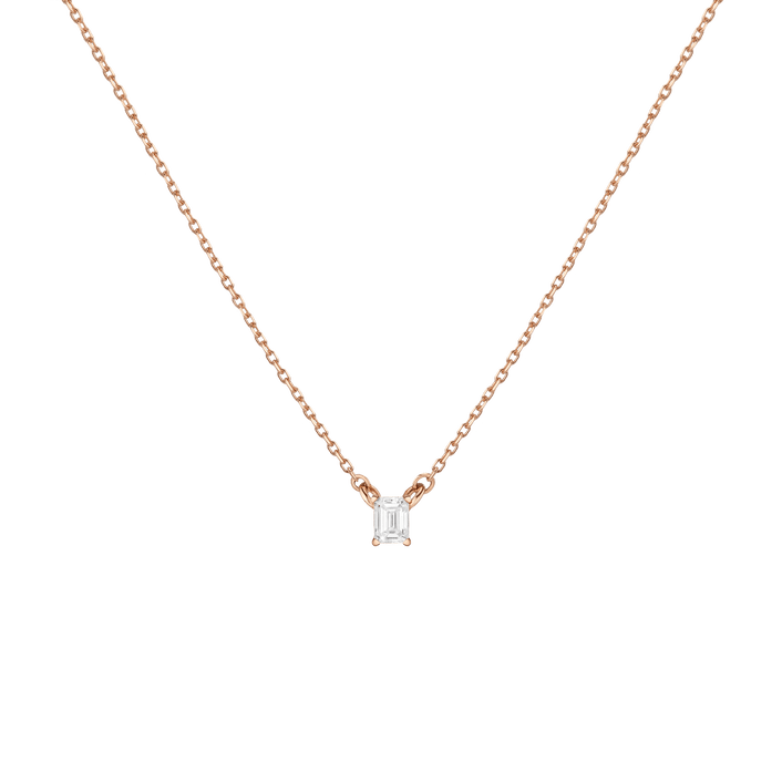 Emerald Lab Grown Diamond Solitaire Necklace