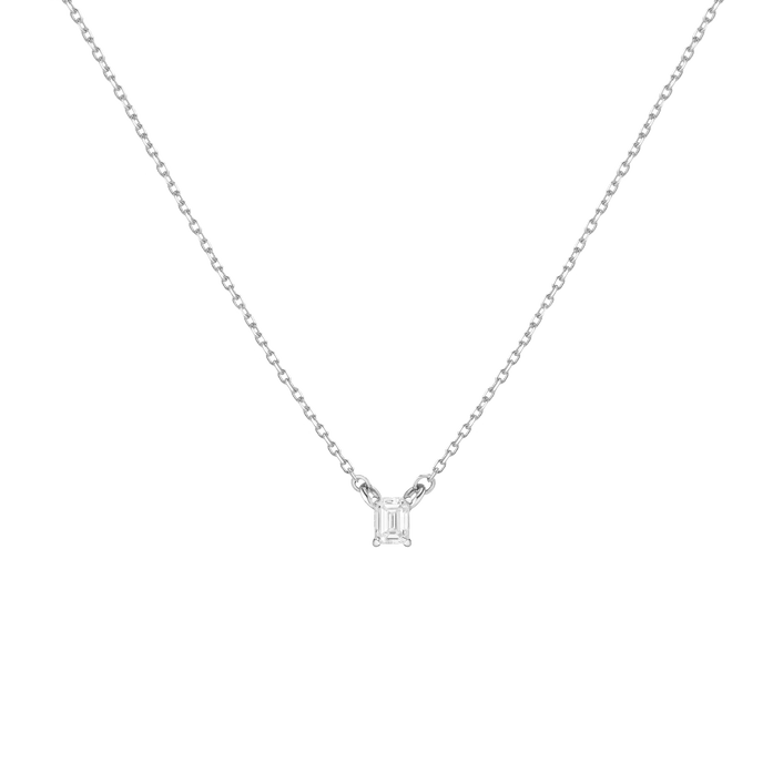 Emerald Lab Grown Diamond Solitaire Necklace