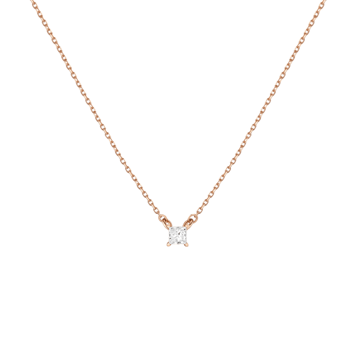 Princess Lab Grown Diamond Solitaire Necklace