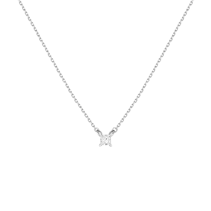 Princess Lab Grown Diamond Solitaire Necklace