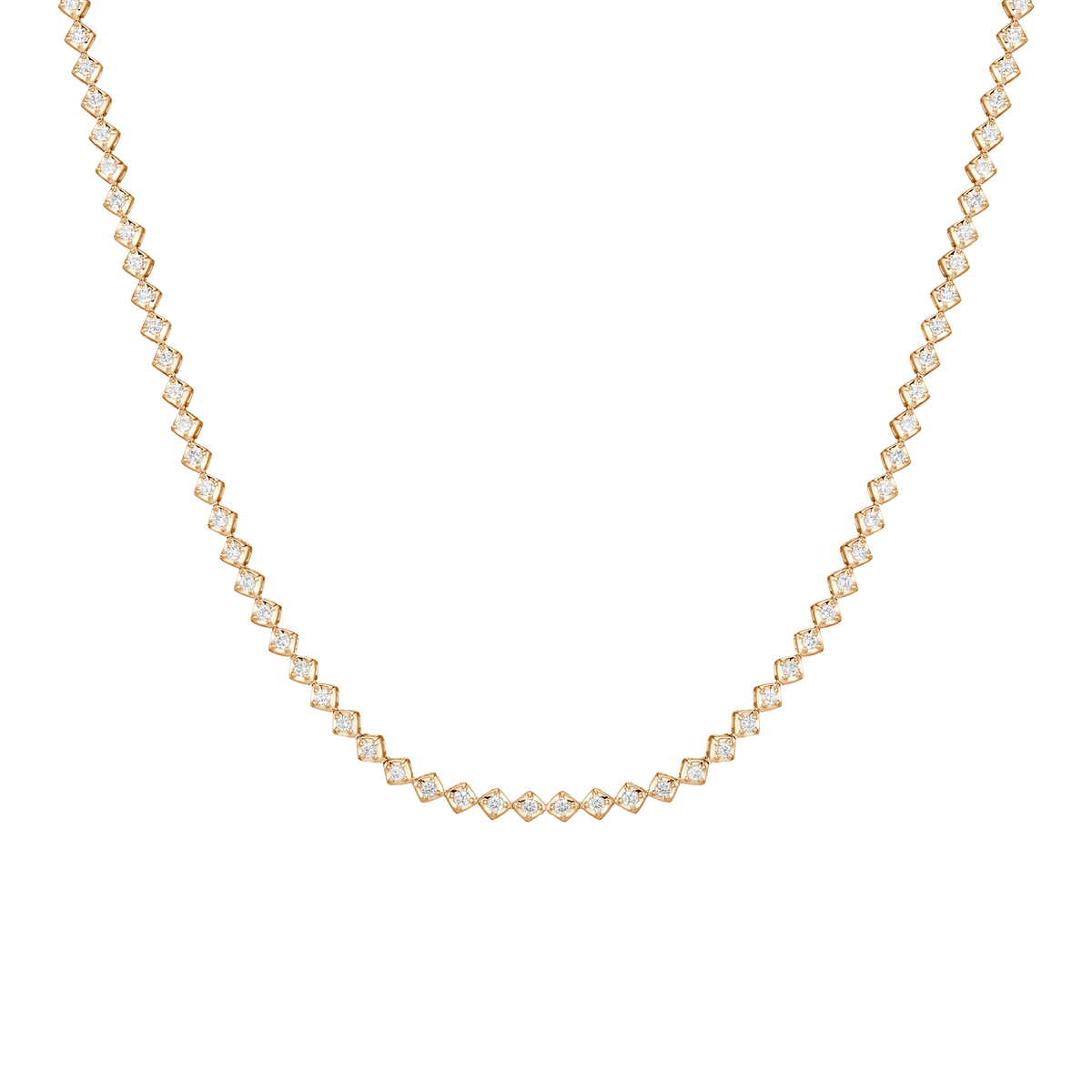 Petite Lab Grown Diamond Tennis Choker Necklace 14k 14in 16in Yellow Gold First