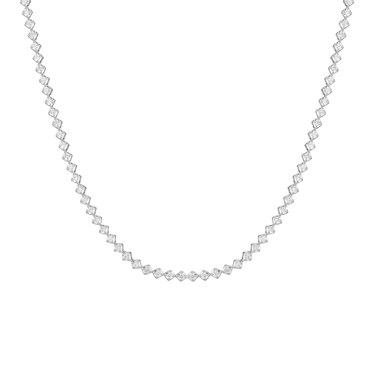 Petite Lab Grown Diamond Tennis Choker Necklace 14k 14in 16in White Gold First