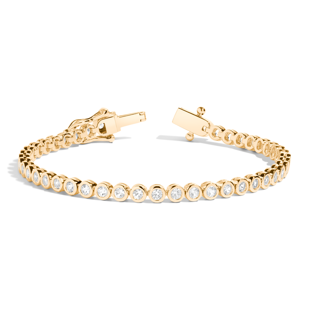 【HYERES LOR】Essence Space Tennis Bracelet (White) Lab Grown White Sapphire Bezel Tennis Bracelet