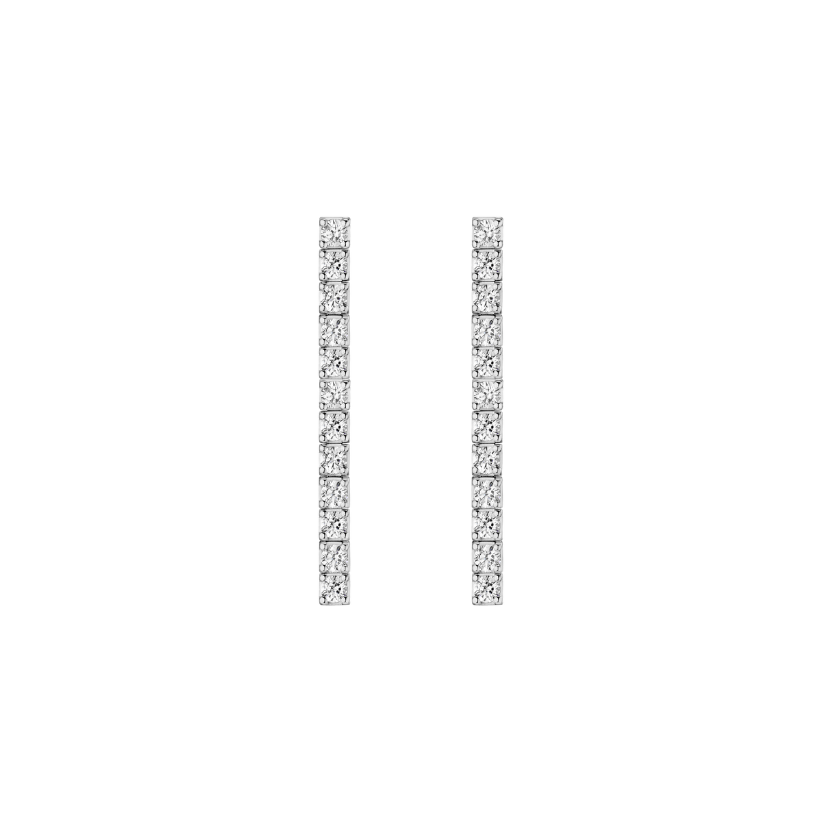 White Sapphire Tennis Earrings Vermeil Pair White Gold First