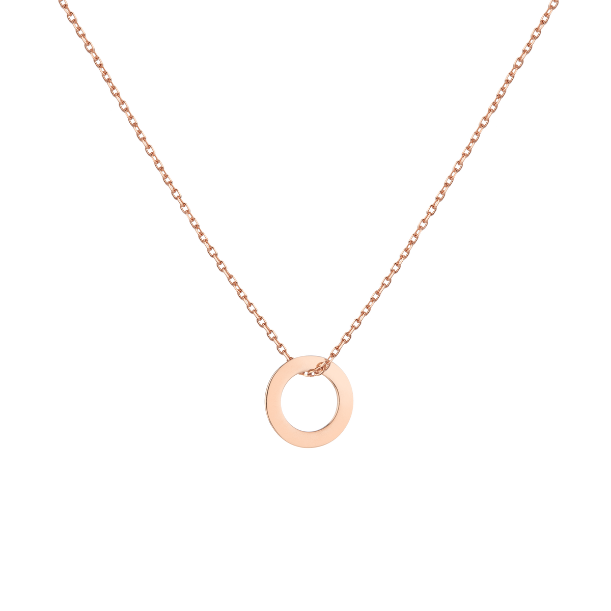 Lucky Charm Necklace 14k 18k Rose Gold Circle