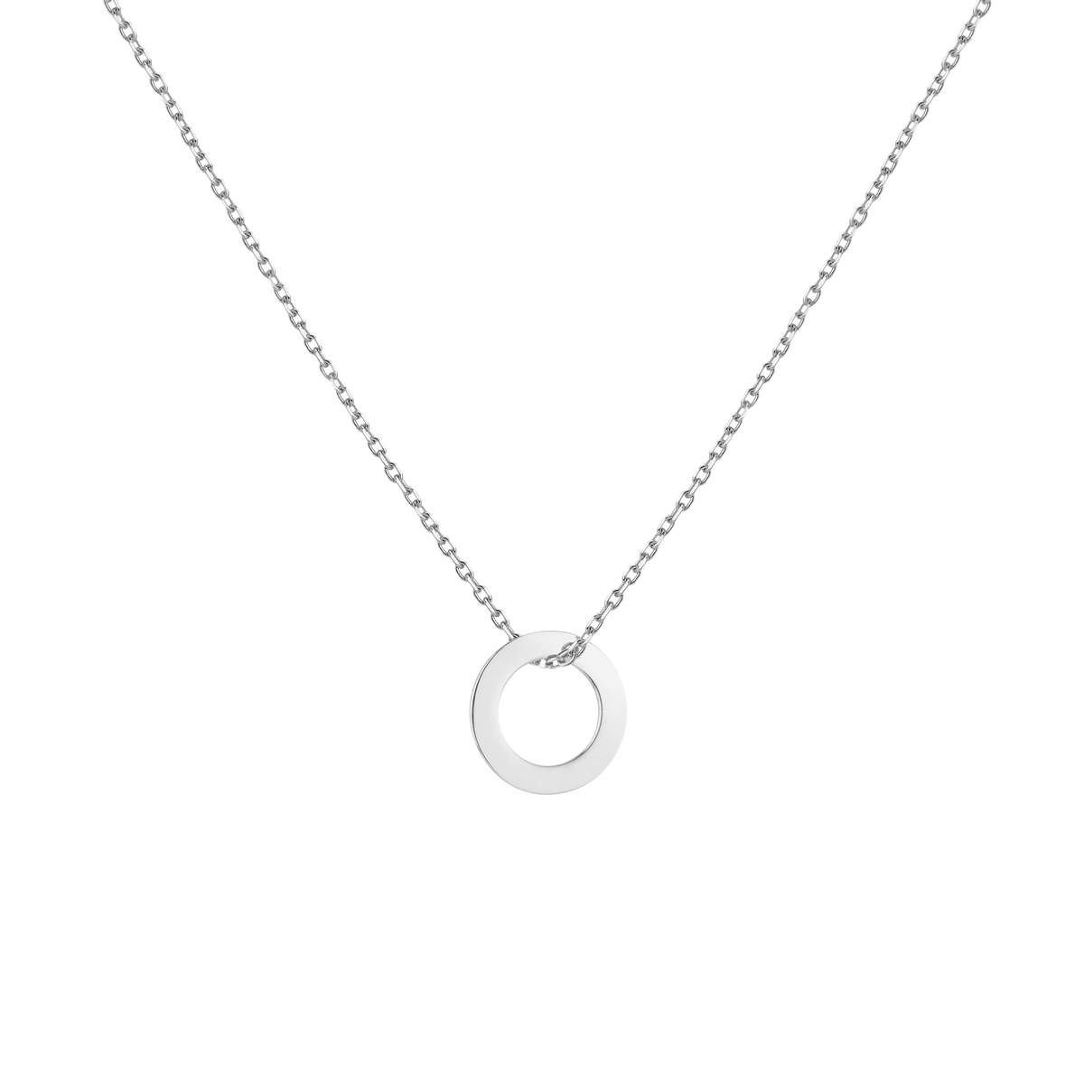 Lucky Charm Necklace 14k 18k White Gold Circle