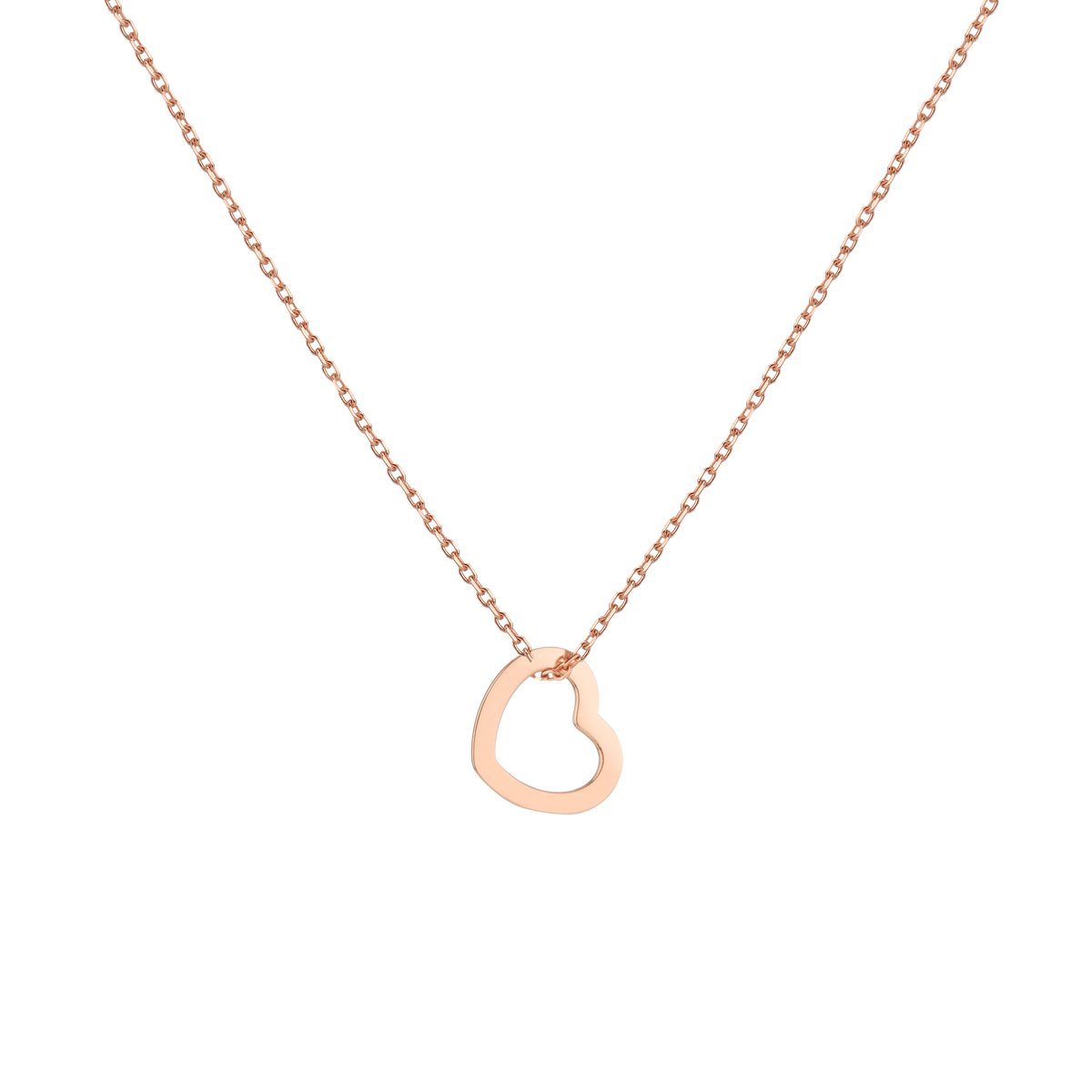 Lucky Charm Necklace 14k 18k Rose Gold Heart