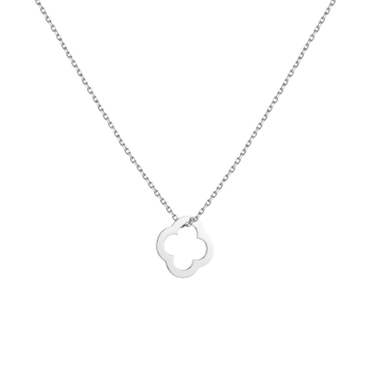 Lucky Charm Necklace 14k 18k White Gold Clover First