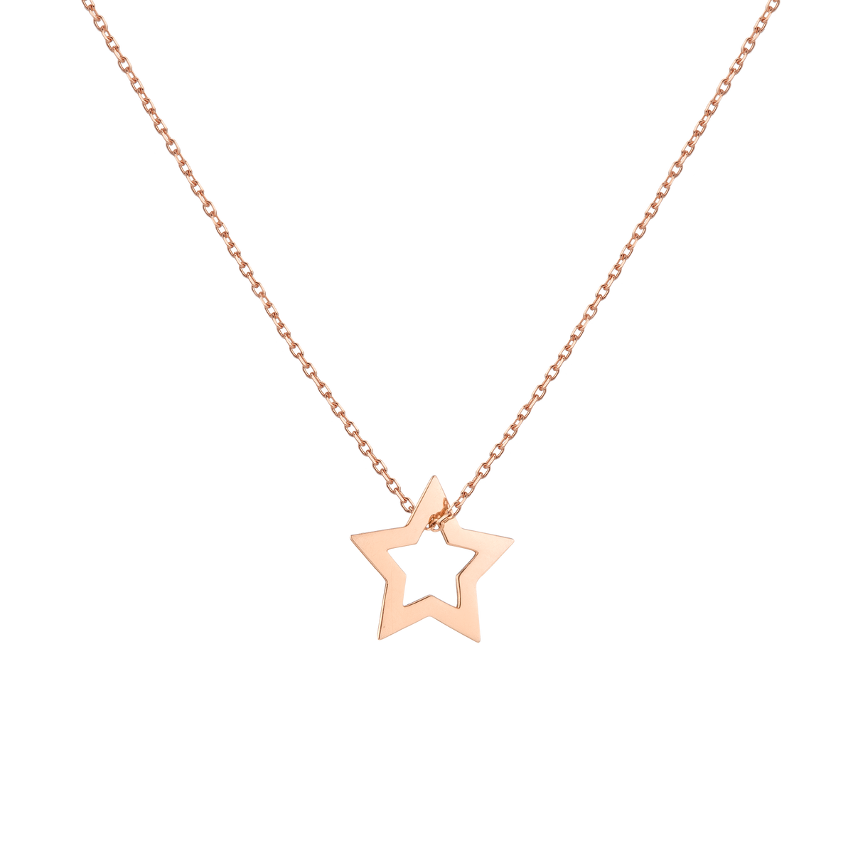 Lucky Charm Necklace 14k 18k Rose Gold Star