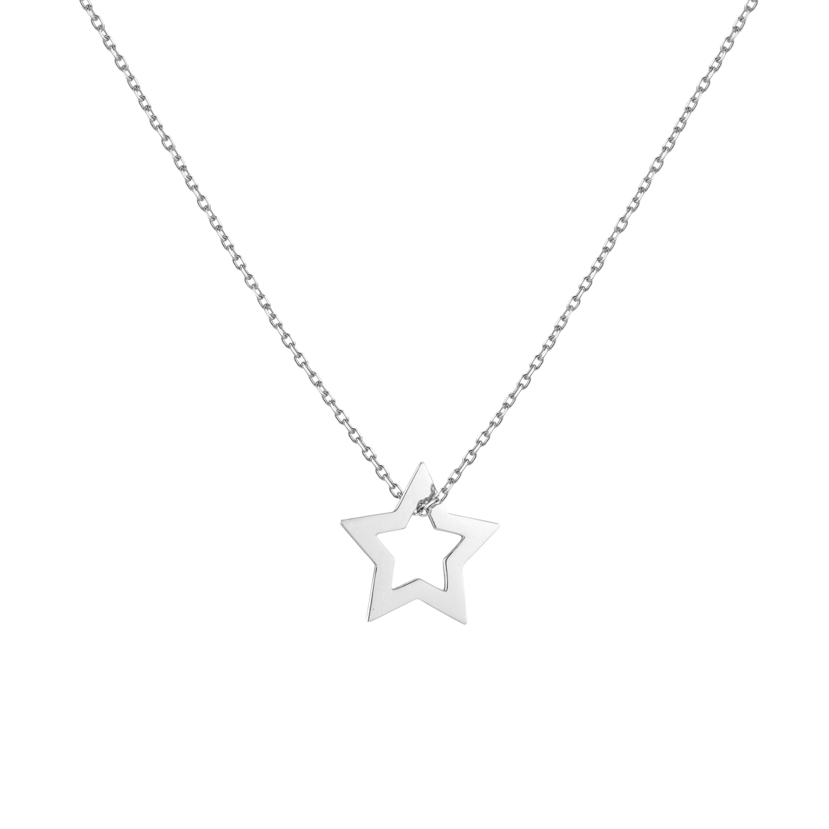 Lucky Charm Necklace 14k 18k White Gold Star