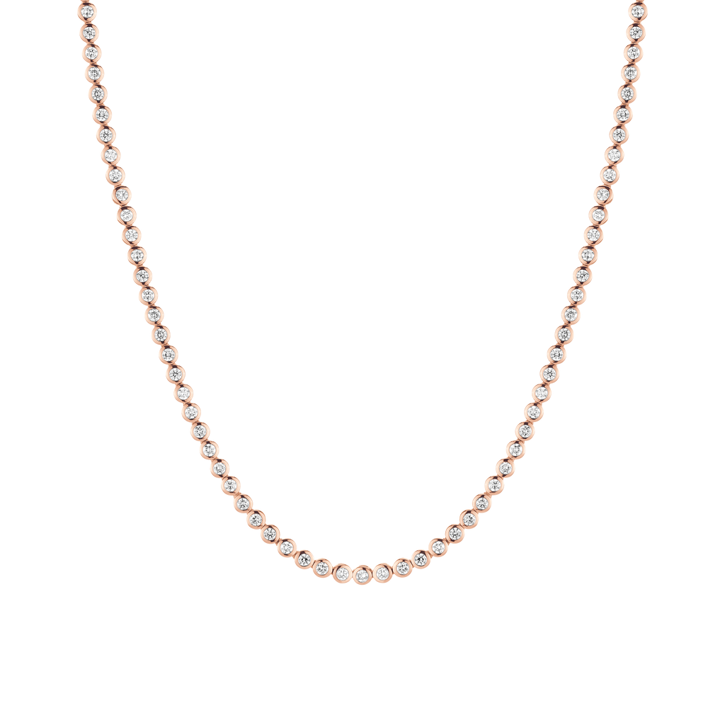ネックレス・ペンダント Round Bezel Balance Necklace #3718 Lab Grown Diamond Bezel Tennis Necklace