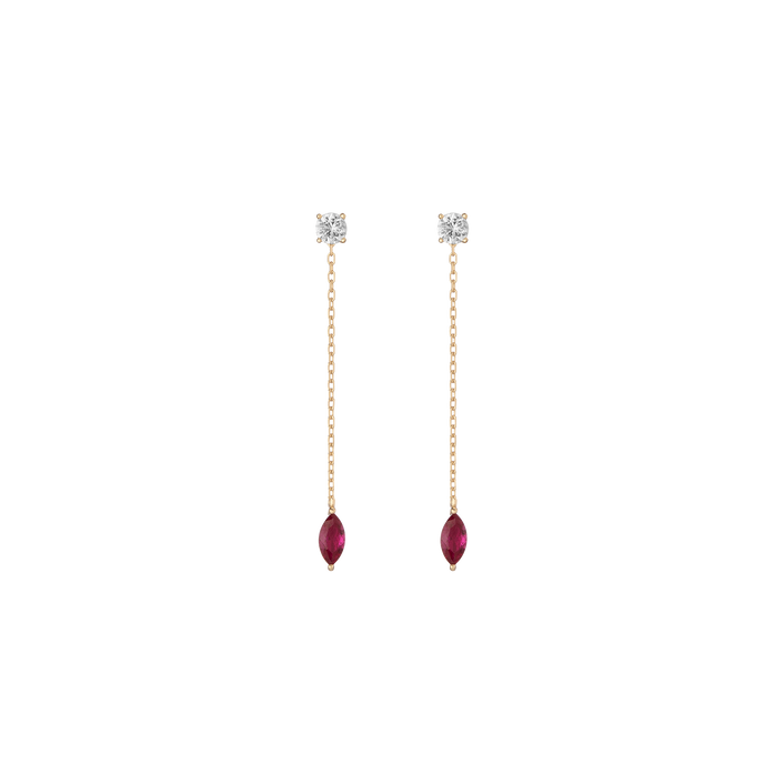 Aurate x Marilyn Monroe: Lab Grown Red Marquise Earring Threader