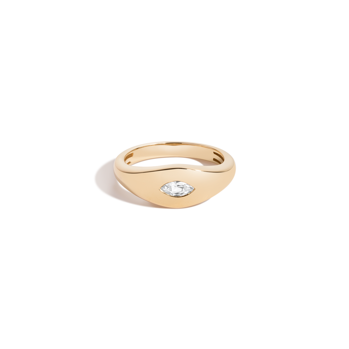 Chunky Lab Grown White Sapphire Marquise Ring