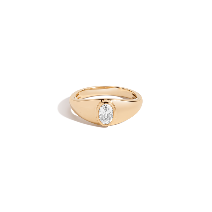 Chunky Lab Grown White Sapphire Oval Ring