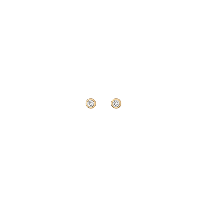 Aurate x Wilson: Lab Grown White Sapphire Bezel Stud Earrings