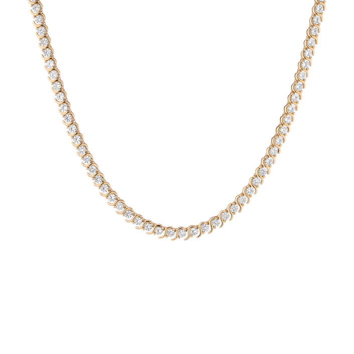 Lab Grown White Sapphire S Estate Tennis Necklace