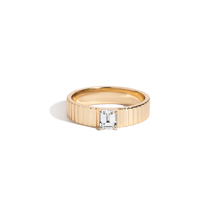 Emerald Lab Grown White Sapphire Infinity Ring