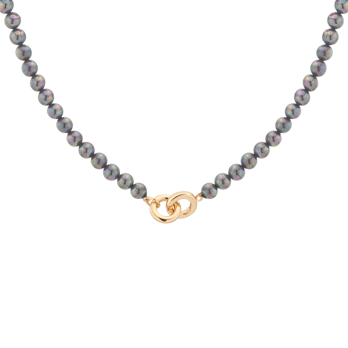 Black Akoya Pearl Connection Necklace