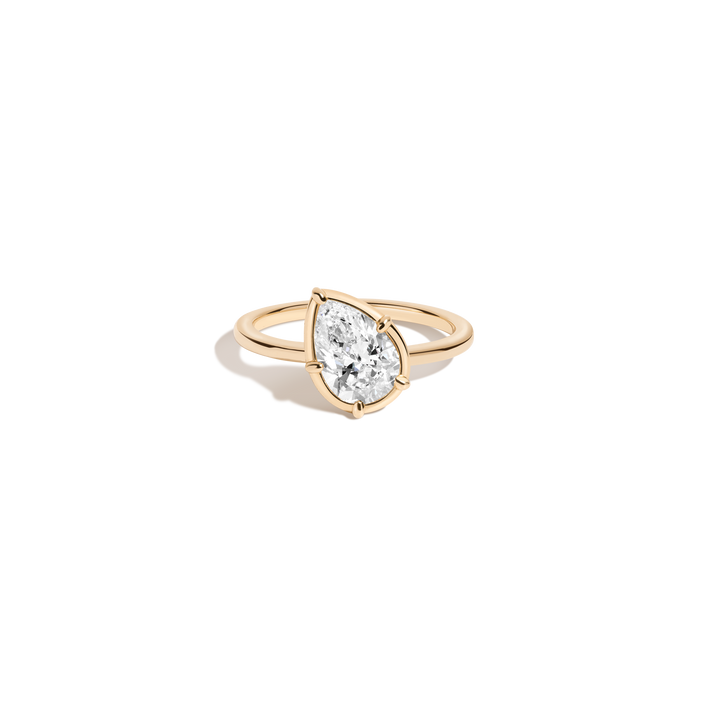 1ct Pear Lab Grown Diamond Georgian Ring