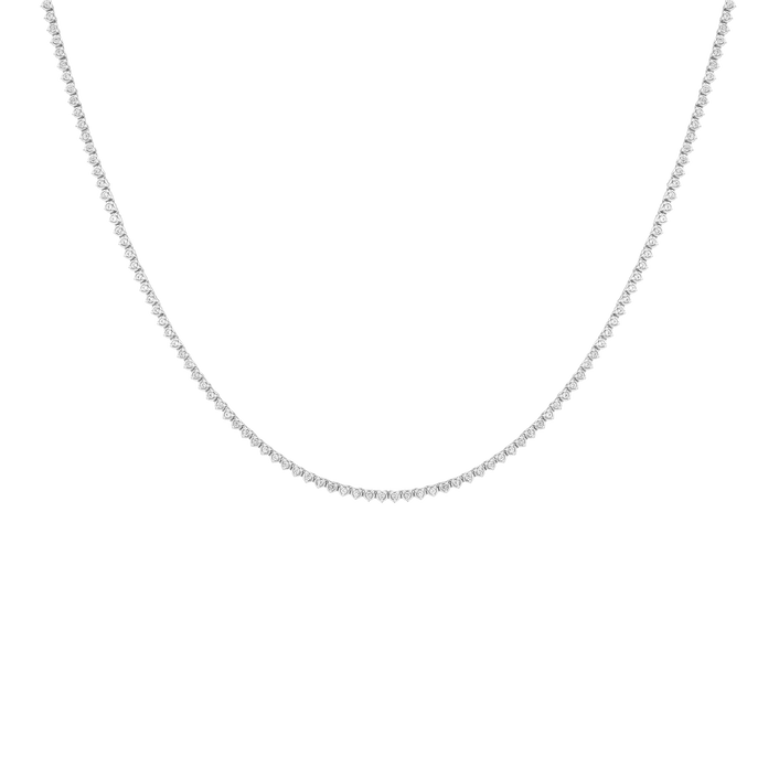 Lab Grown White Sapphire Barely There Tennis Necklace