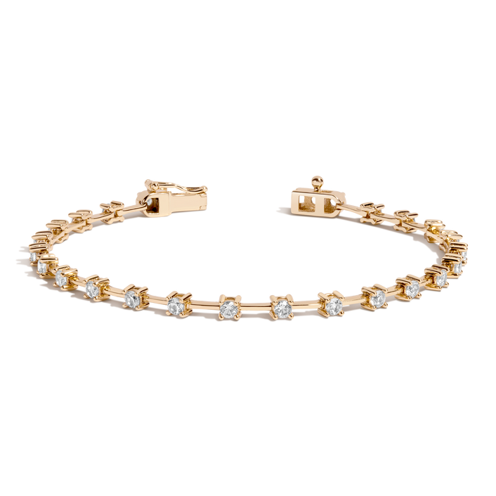 Lab Grown White Sapphire Bar Tennis Bracelet