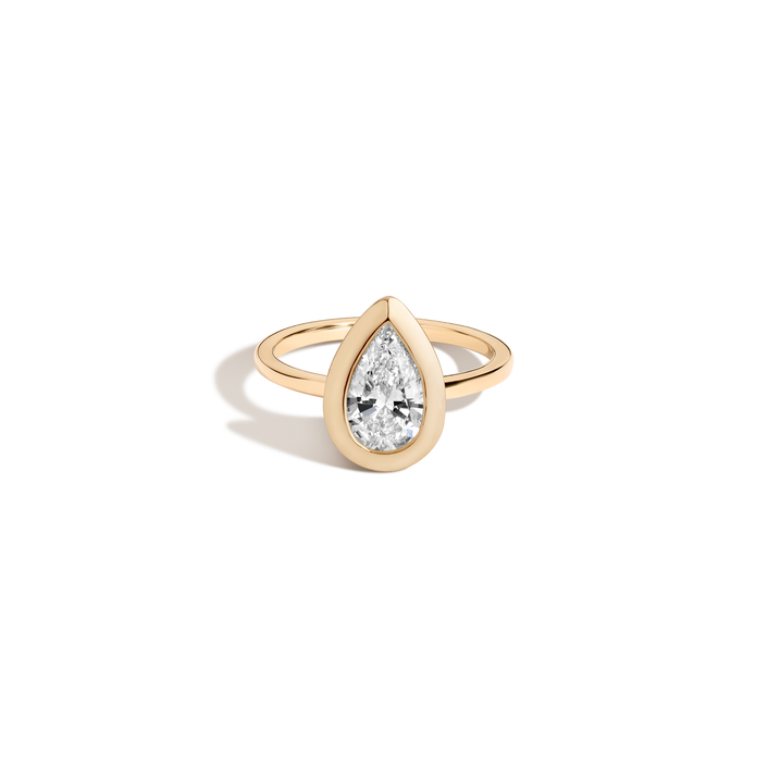 1ct Pear Lab Grown Diamond Bezel Ring