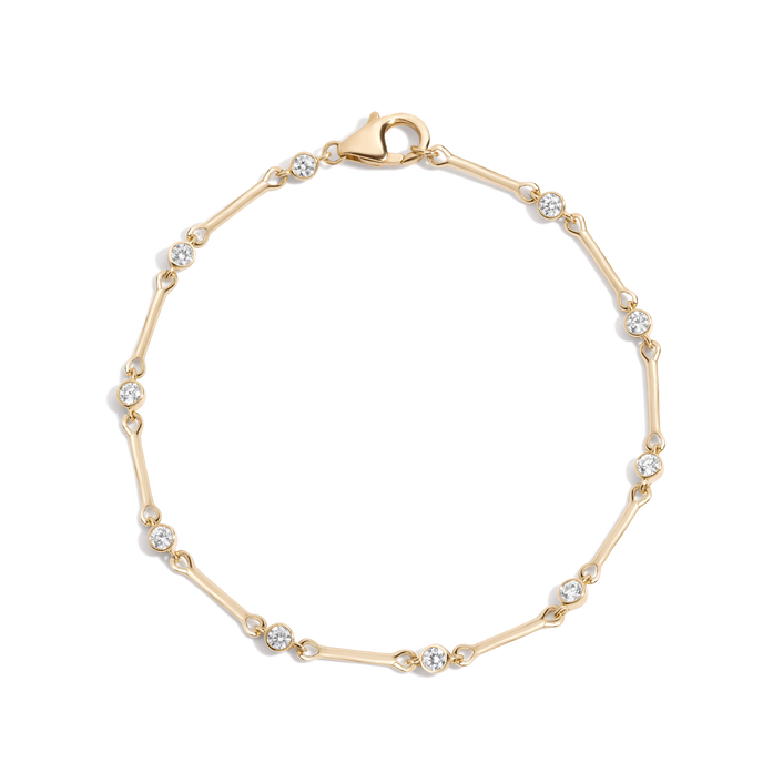 0.5ct Lab Grown Diamond Bezel Bar Chain Bracelet