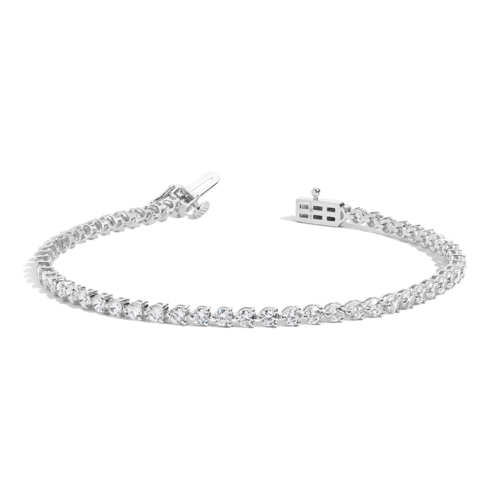 4ct Three-Prong Lab Grown Diamond Tennis Bracelet