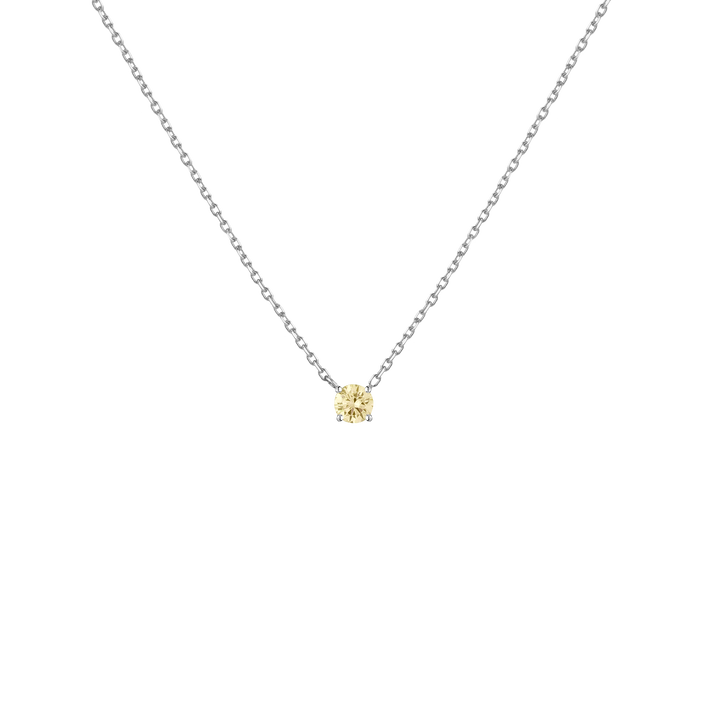 Lab Grown Yellow Diamond Solitaire Necklace
