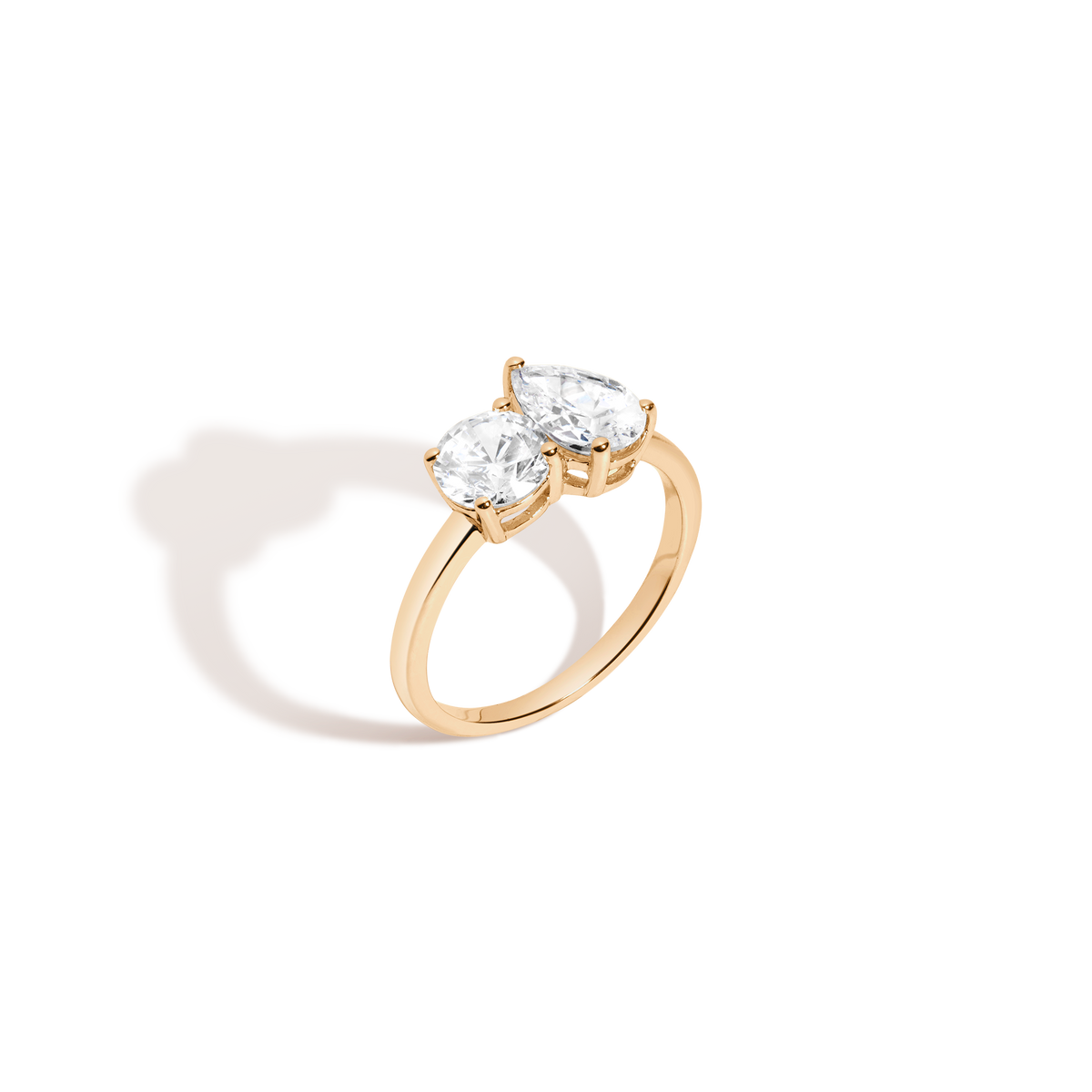 Lab Grown Diamond Toi et Moi Ring 14k Yellow Gold