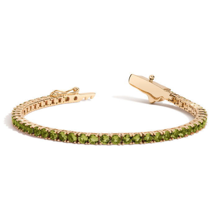 Lab Grown Green Peridot Tennis Bracelet