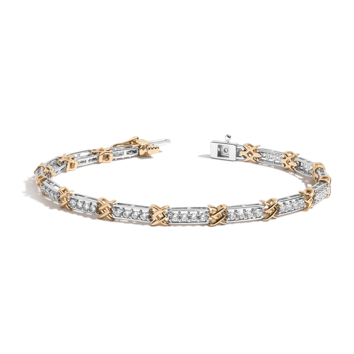 Lab Grown White Sapphire X Tennis Bracelet