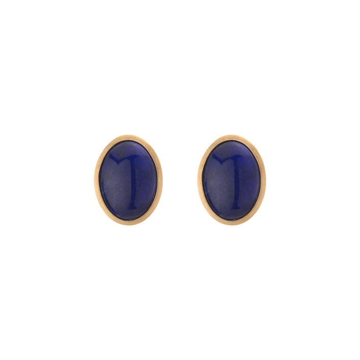Vintage Lapis Lazuli Gold Earrings