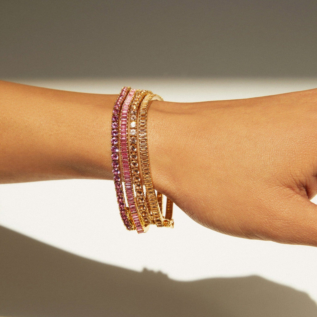 Lab Grown Pink Sapphire Tennis Bracelet