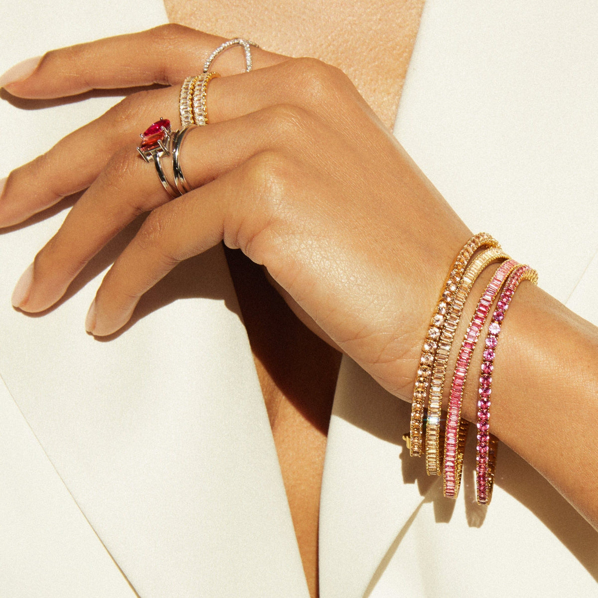 Lab Grown Morganite Tennis Bracelet