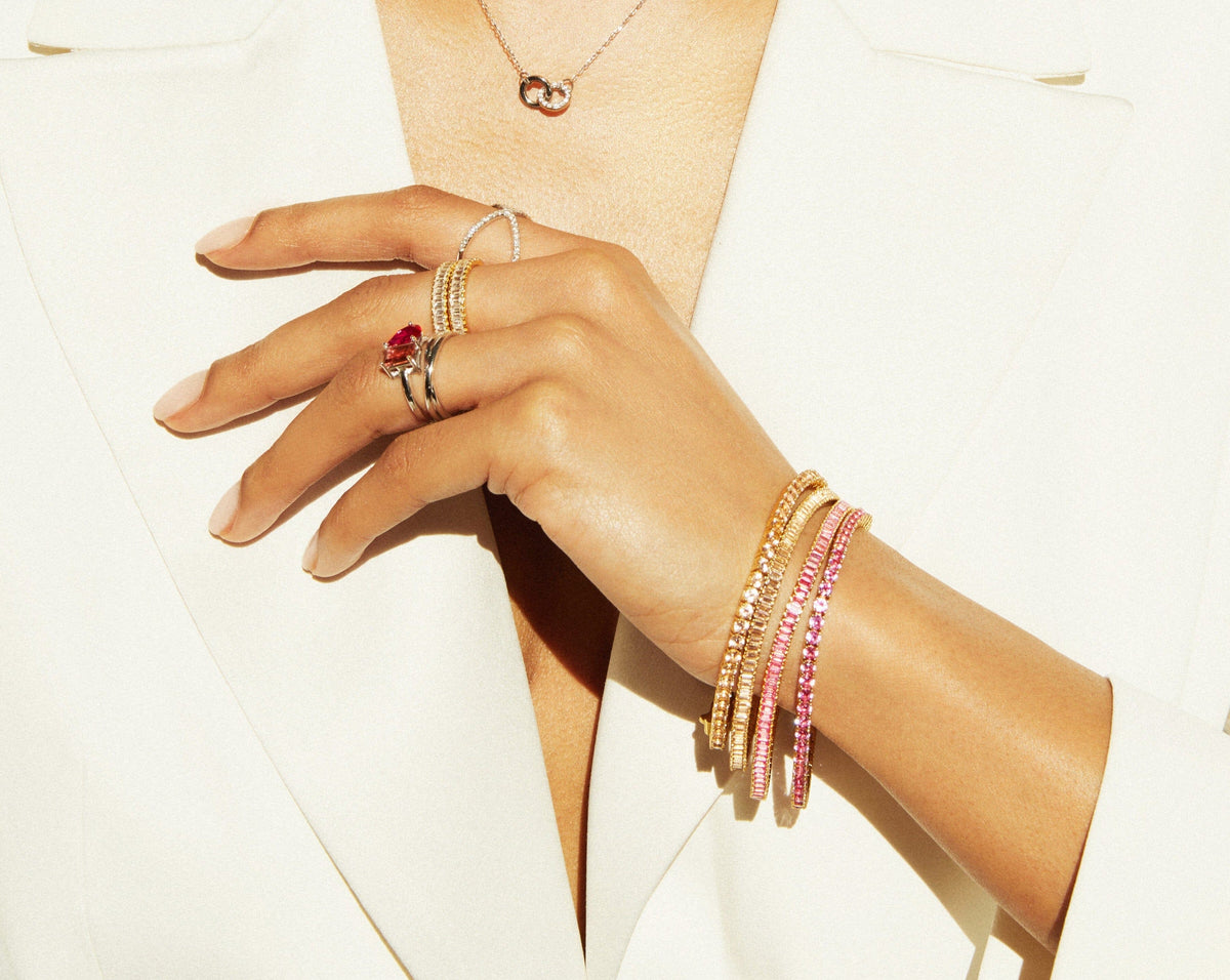 Lab Grown Morganite Tennis Bracelet
