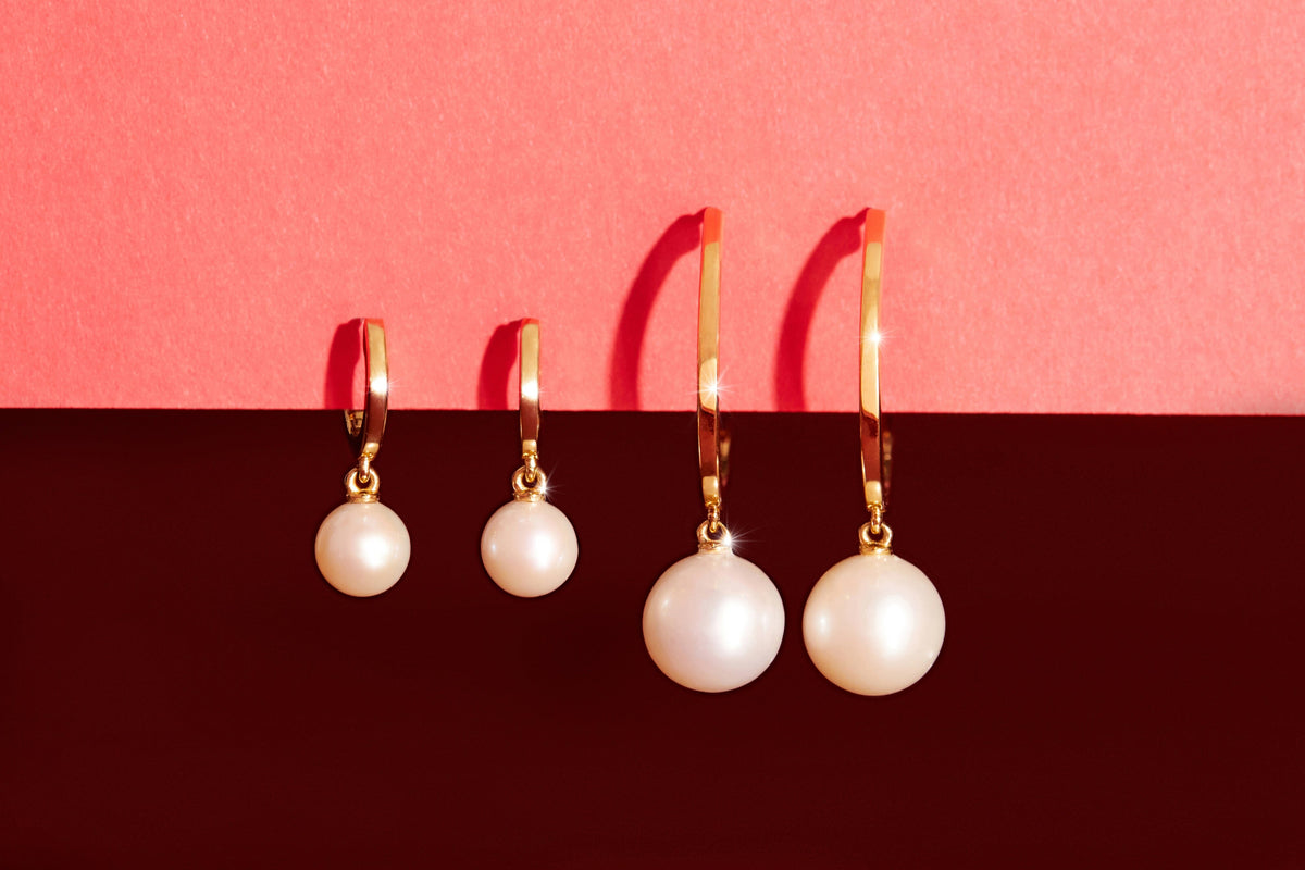 Pearl Huggie Earrings