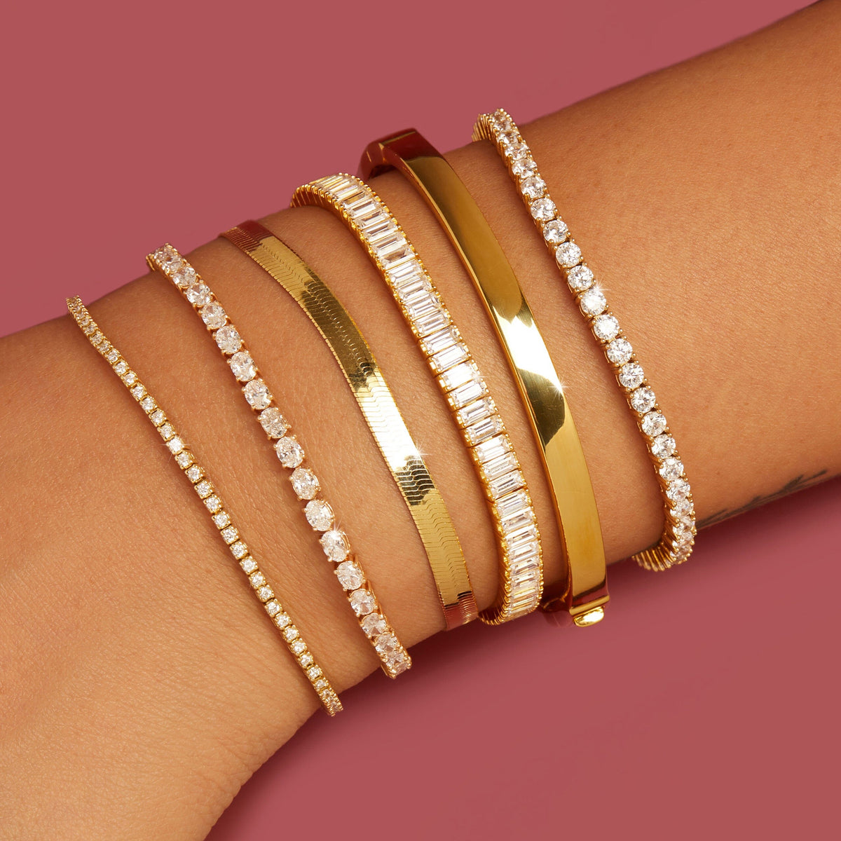 Gold Herringbone Chain Bracelet