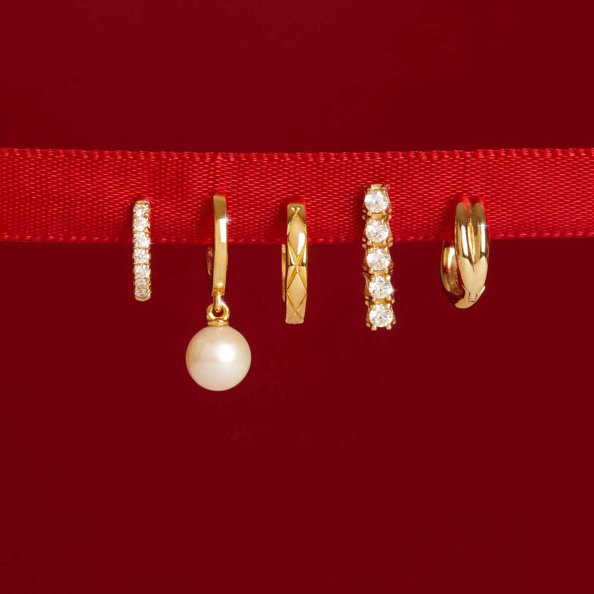 Pearl Huggie Earrings