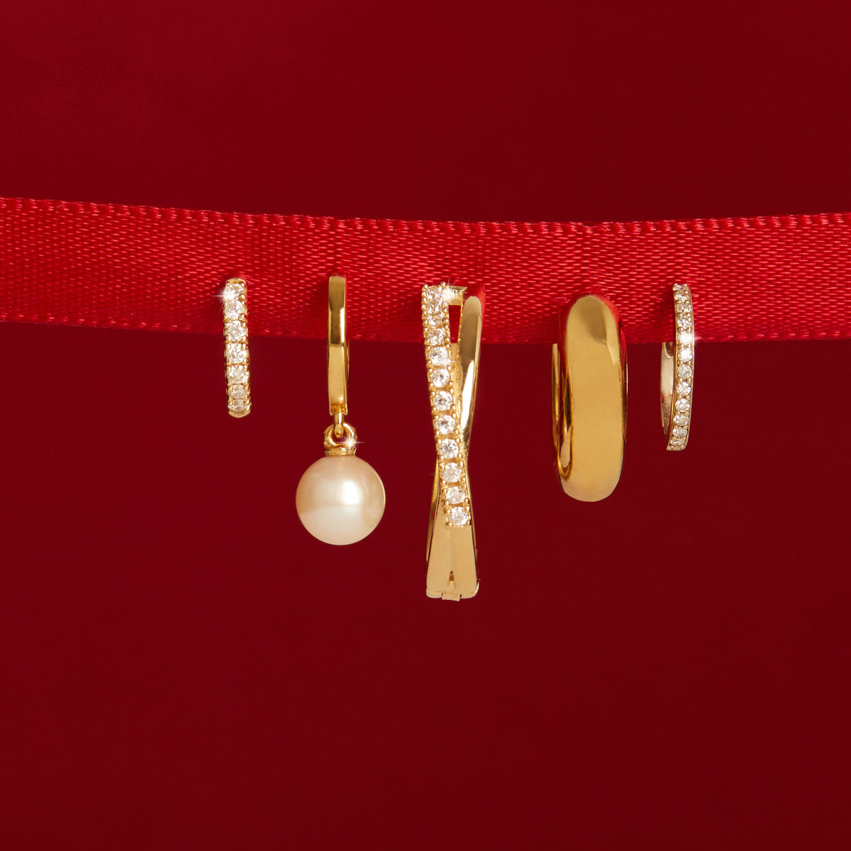 Pearl Huggie Earrings