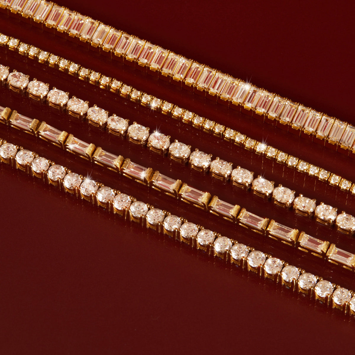 Lab Grown White Sapphire Tennis Bracelet
