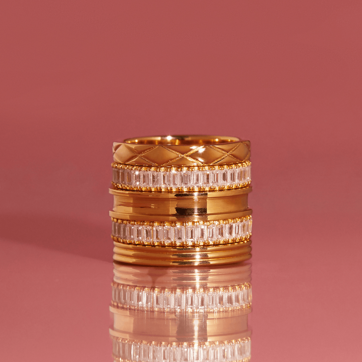 Lab Grown White Sapphire Baguette Eternity Ring