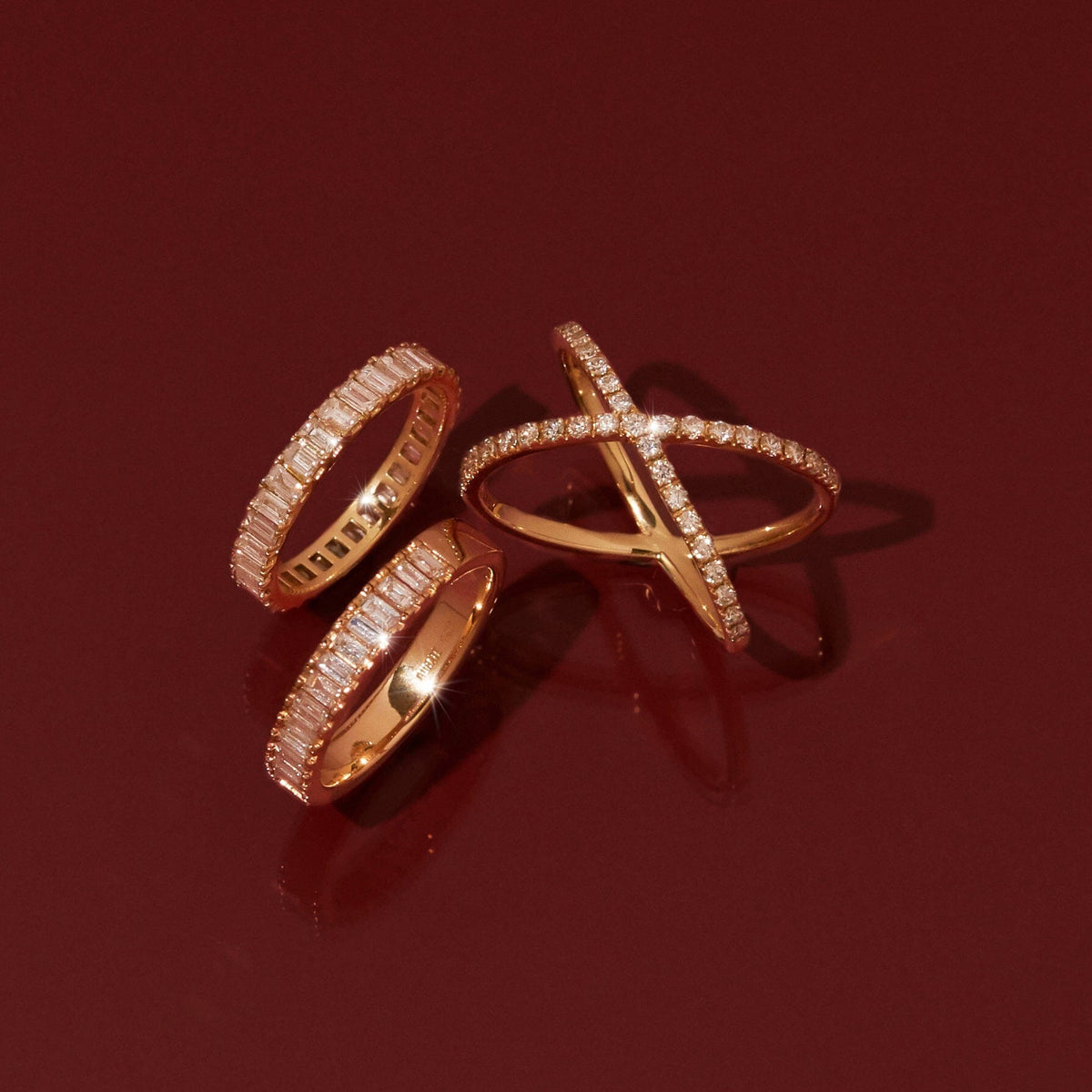 Lab Grown White Sapphire Baguette Eternity Ring