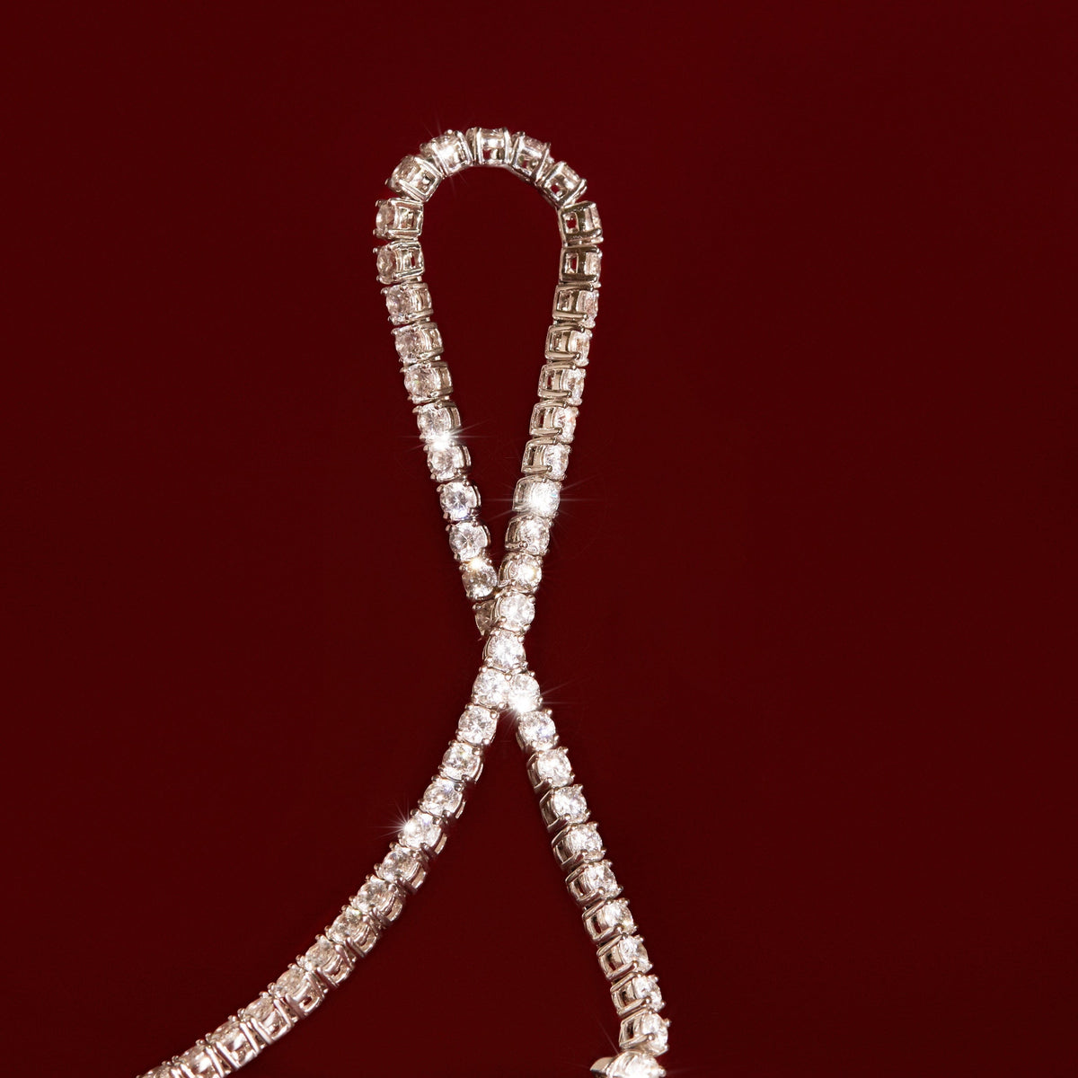 Lab Grown White Sapphire Tennis Bracelet